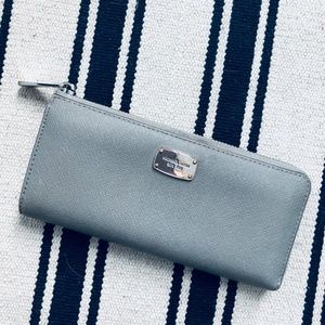 Michael Kors Gray Zip-Around Wallet
